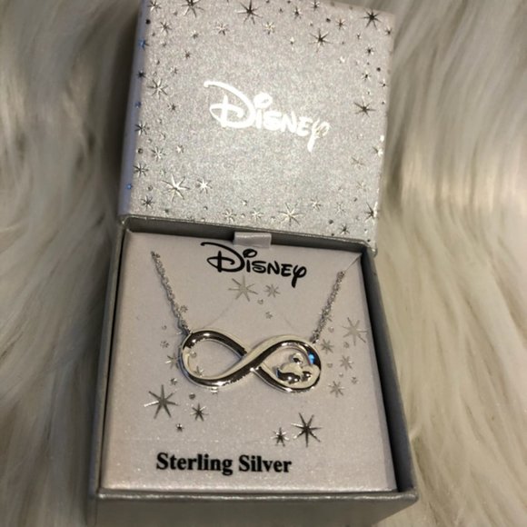 Disney Sterling Silver Mickey Mouse Infinity Necklace